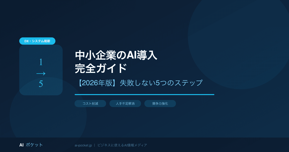中小企業のAI導入完全ガイド【2026年版】失敗しない5つのステップ
