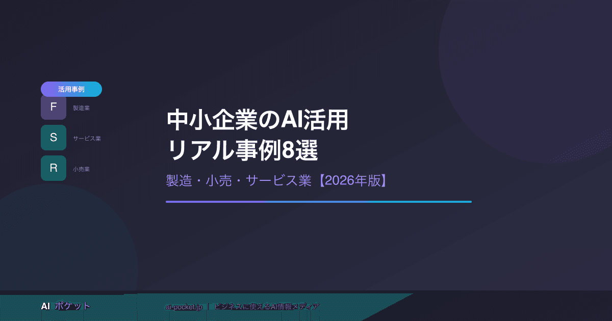 中小企業のAI活用事例8選|製造業・小売業・サービス業の成功パターン