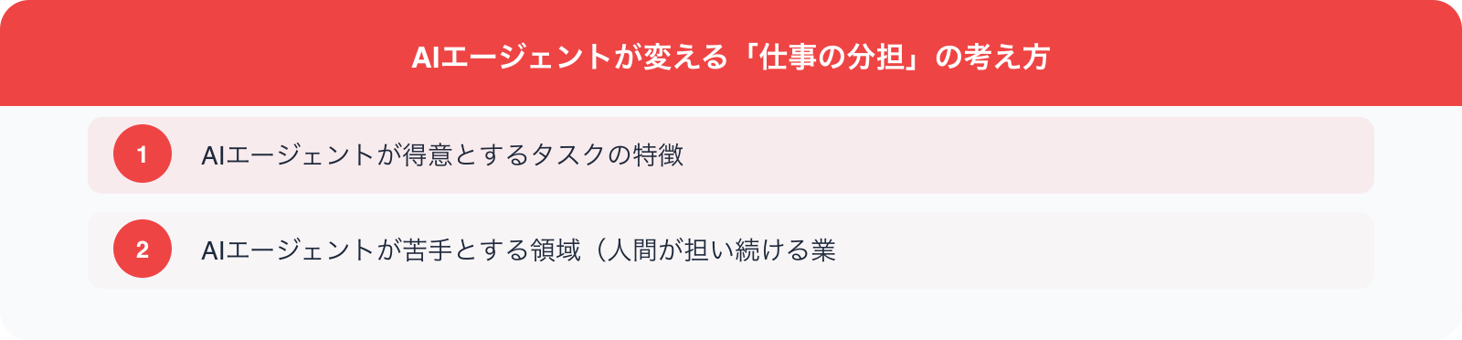 AIエージェントが変える「仕事の分担」の考え方 のポイント