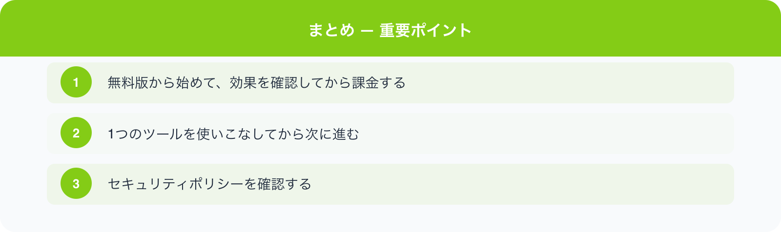 まとめ — 重要ポイント のポイント