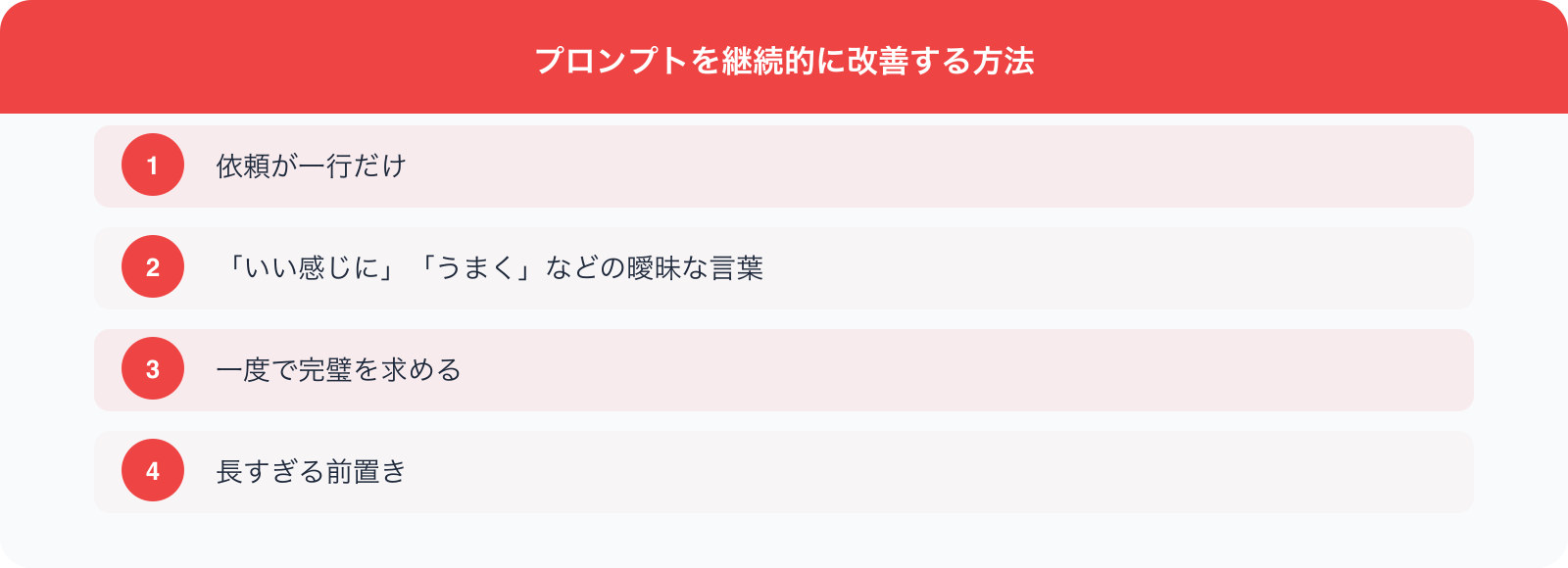 プロンプトを継続的に改善する方法 のポイント