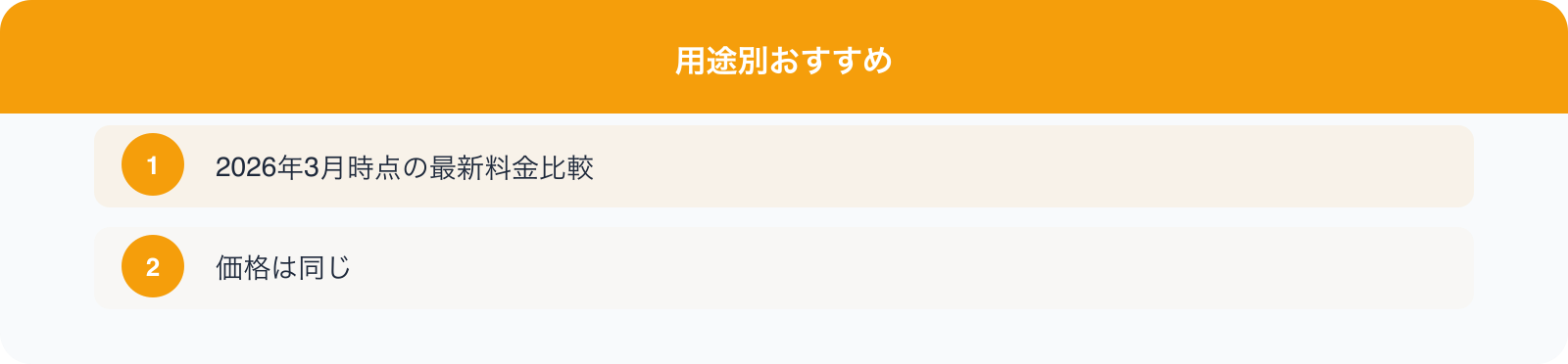 用途別おすすめ のポイント